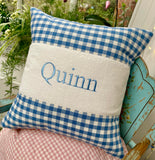 Gingham Name Cushion