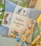 Beatrix Potter© Christening cushion Patchwork Name and Date Cushion