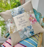 Silk and linen anniversary cushion