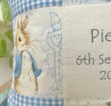 Beatrix Potter© Christening cushion Patchwork Name and Date Cushion