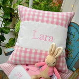 Gingham Name Cushion