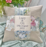 Silk and linen anniversary cushion