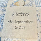 Beatrix Potter© Christening cushion Patchwork Name and Date Cushion
