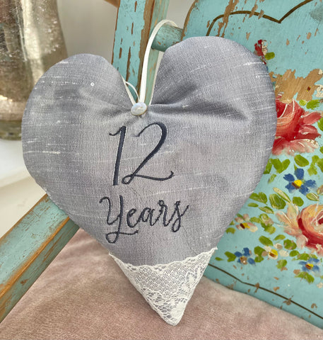 Silk Anniversary Heart Silver