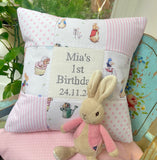 Peter Rabbit© Birthday Cushion Pink