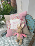 Ditsy Pink Patchwork Name Cushion