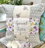 Special friend bees and flowers cushion