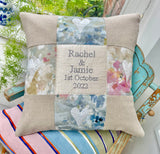 Silk and linen anniversary cushion