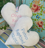 Linen Occasion Heart Pink or Blue