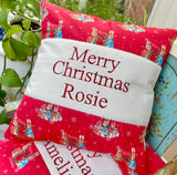 Merry Christmas Peter Rabbit Cushion