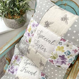 Special friend bees and flowers cushion