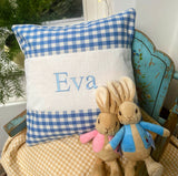 Gingham Name Cushion