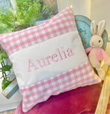 Gingham Name Cushion
