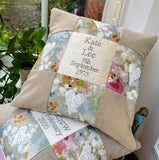 Silk and linen anniversary cushion