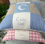 Beatrix Potter© Alphabet Cushion Pink or blue