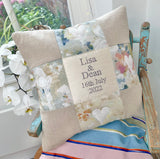 Silk and linen anniversary cushion