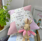 Peter rabbit birthday cushion