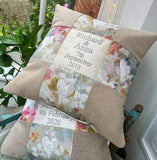 Silk and linen anniversary cushion