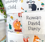 Woodland animals memory cushion