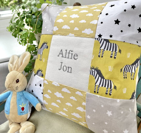 Zebra Name Cushion