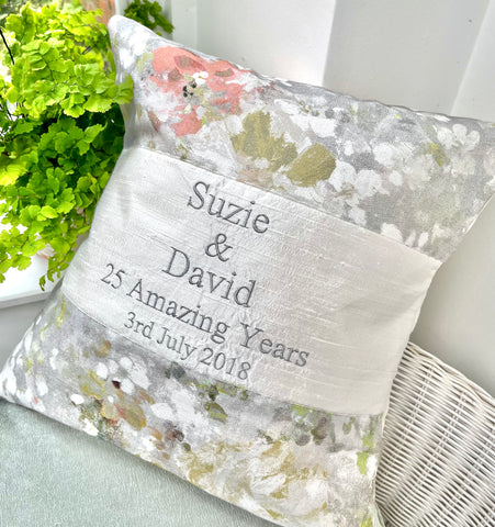 Silver wedding cushion