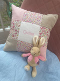 Ditsy Pink Patchwork Name Cushion