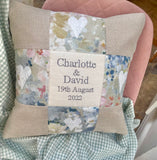 Silk and linen anniversary cushion