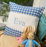 Gingham Name Cushion