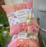 Peter rabbit Christening cushion