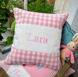 Gingham Name Cushion