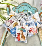 Beatrix Potter© gingham Patchwork Name and Date Cushion