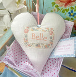 Linen name heart
