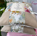 Silk and linen anniversary cushion