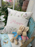 Peter Rabbit© Name and Date Cushion