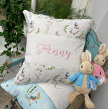 Peter Rabbit© Name and Date Cushion