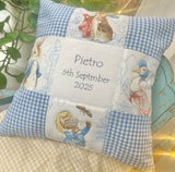 Beatrix Potter© Christening cushion Patchwork Name and Date Cushion