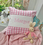 Gingham Name Cushion