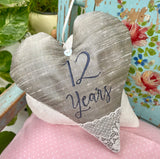 Silk Anniversary Heart Silver