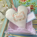 Linen name heart