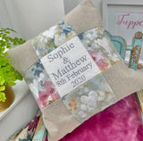 Silk and linen anniversary cushion