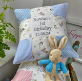 Peter rabbit birthday cushion