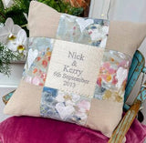 Silk and linen anniversary cushion