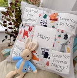 Woodland animals memory cushion