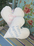 Linen Occasion Heart Pink or Blue