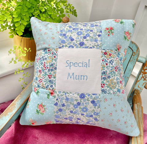 'Special Mum’ Cushion duck egg blue