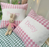 Gingham Name Cushion