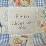 Beatrix Potter© Christening cushion Patchwork Name and Date Cushion