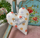 Polka Dot Name Heart Orange