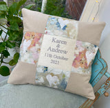 Silk and linen anniversary cushion