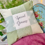 Love you Granny cushion, sage green